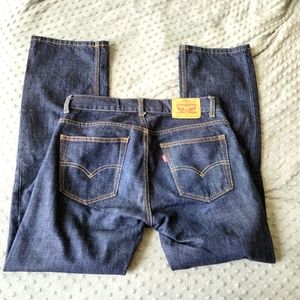 Levi's 505 Straight Leg Dark Blue Denim Jeans Size 16